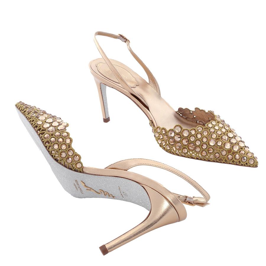René Caovilla ゴールド スネークサンダル 381/2 Jeweled sandals with crystals and gems | René Caovilla®