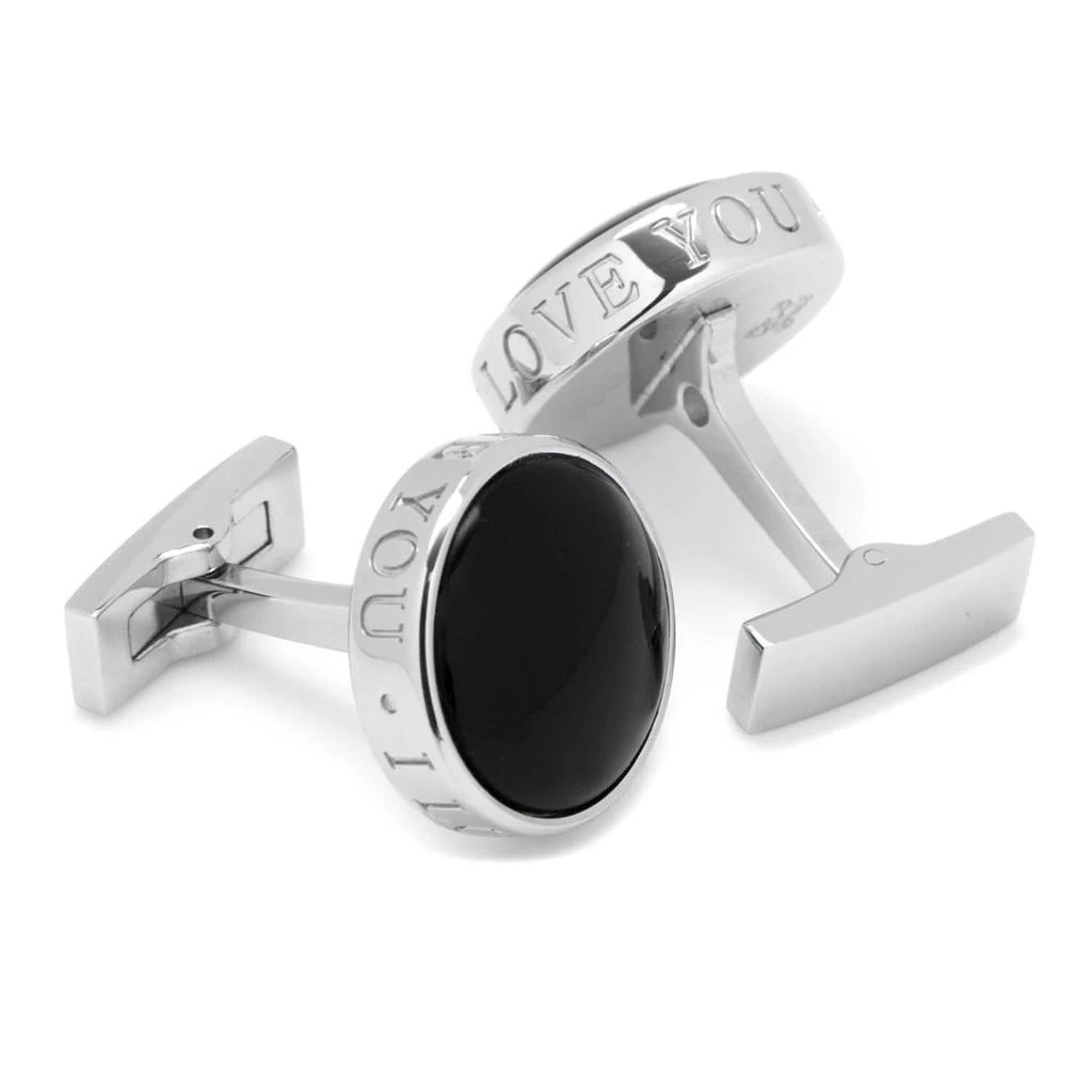 商品Cufflinks Inc.|Onyx I Love You Stainless Steel Cufflinks,价格¥673,第1张图片