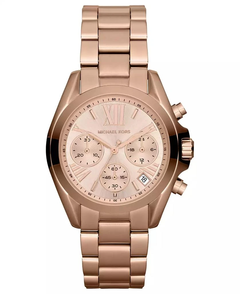 商品Michael Kors|Women's Chronograph Mini Bradshaw Rose Gold-Tone Stainless Steel Bracelet Watch 35mm MK5799,价格¥760,第1张图片