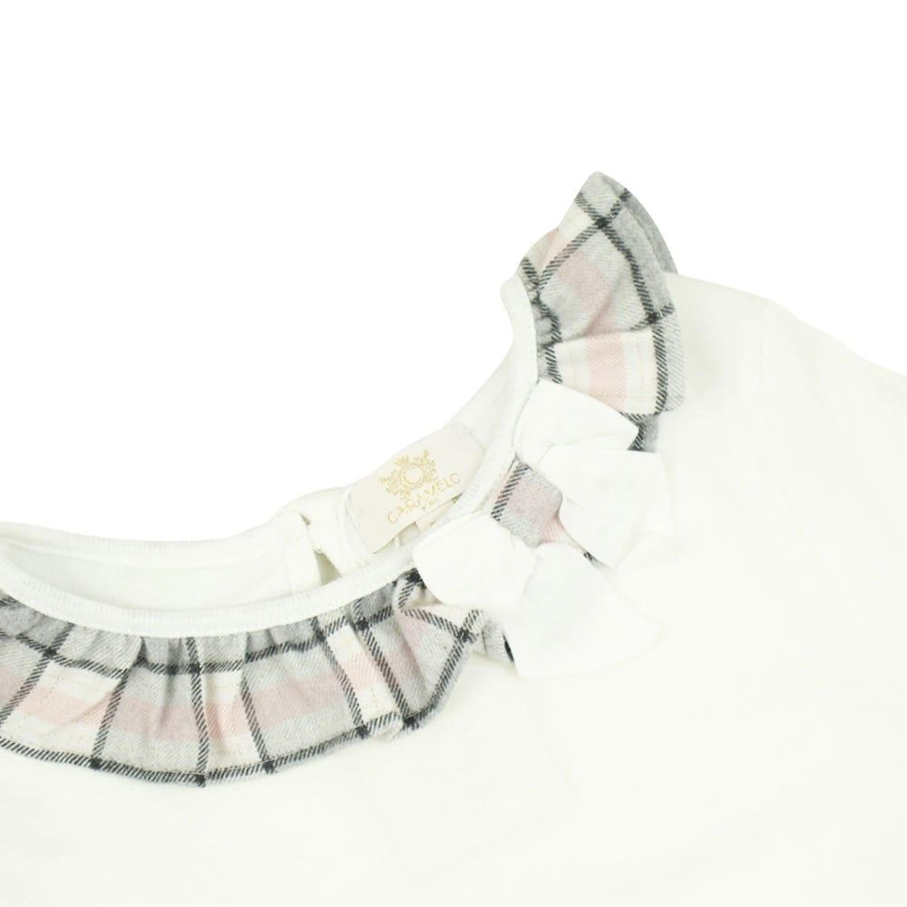 商品Caramelo Kids|Pink & Grey Check Frill Dress Top & Hairband Set,价格¥249,第5张图片详细描述