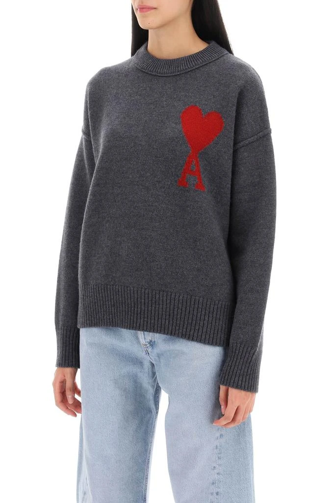 商品AMI|Crew Neck Sweater With Ami De Coeur Intarsia,价格¥2026,第3张图片详细描述