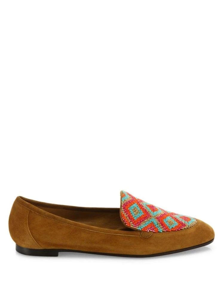 商品Aquazzura|Masai Beaded Suede Loafers,价格¥1787,第5张图片详细描述