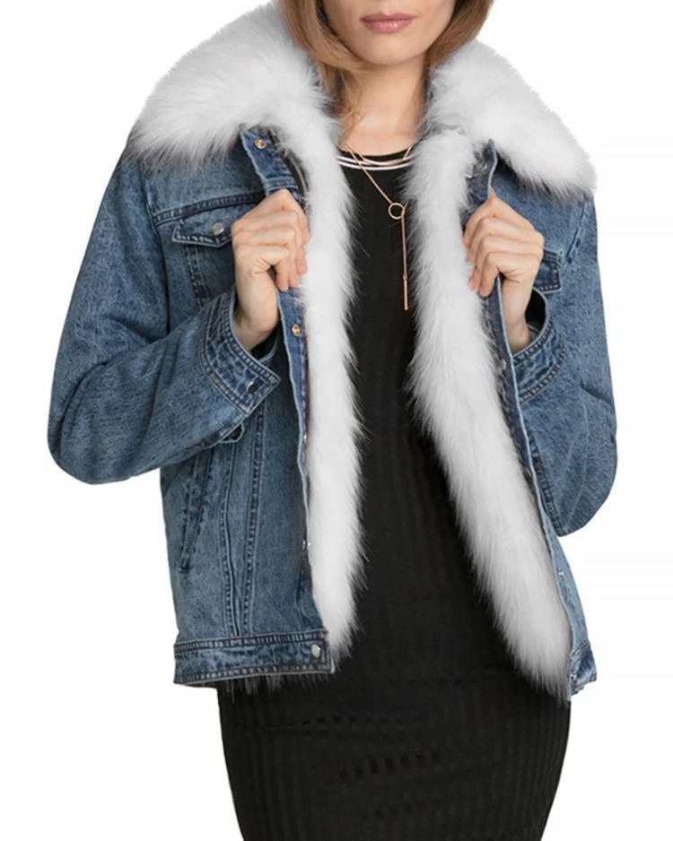 商品Avec Les Filles|Faux Fur Trim Denim Jacket ,价格¥1190,第1张图片