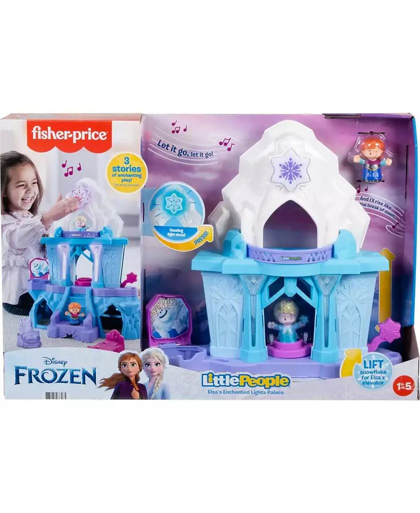 商品Fisher Price|Disney Frozen Toy, Fisher-Price Little People Playset with Anna & Elsa Figures, Elsa’s Enchanted Lights Palace,价格¥292,第4张图片详细描述