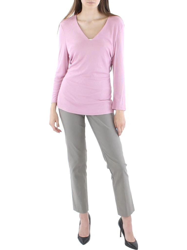 商品INC International|Womens V-Neck Ribbed Pullover Top,价格¥136,第1张图片