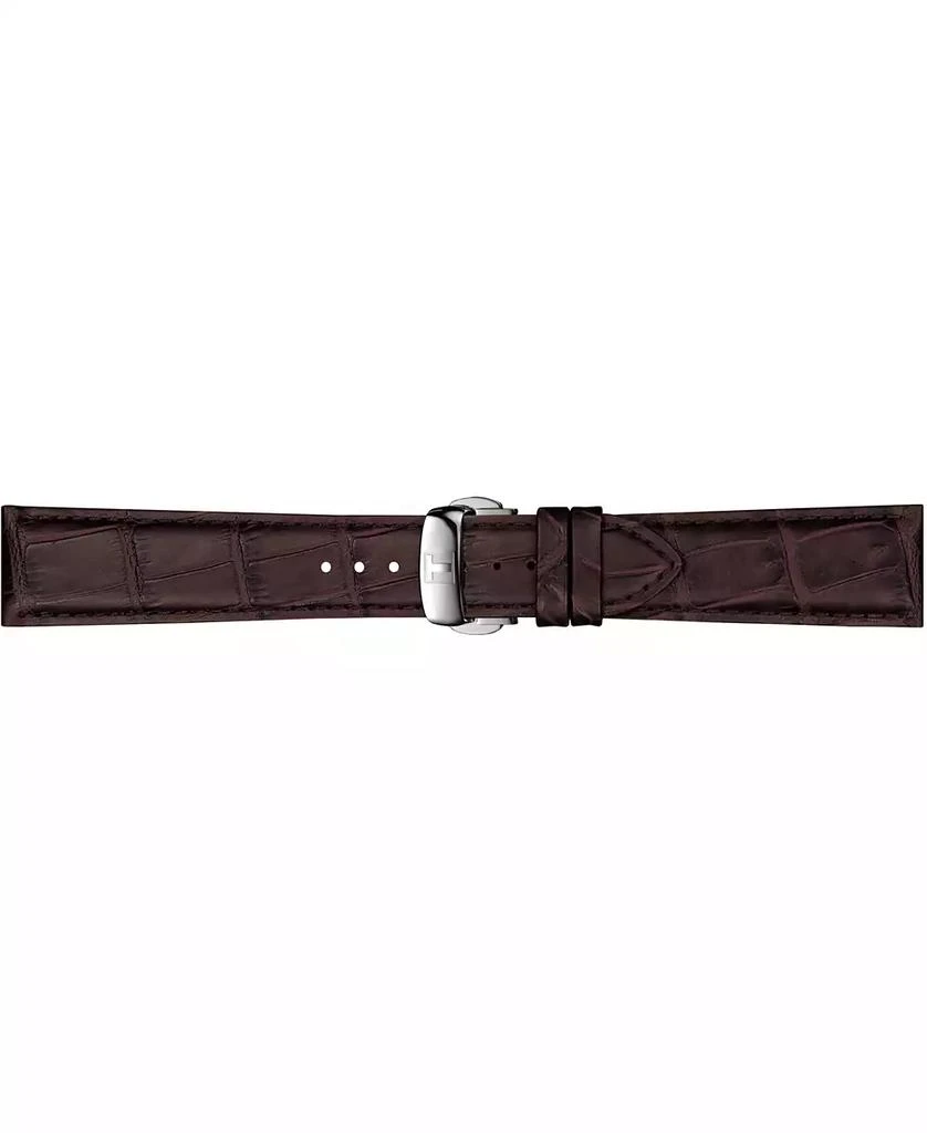 商品Tissot|Men's Swiss Automatic Powermatic 80 Silicium Brown Leather Strap Watch 40mm,价格¥6041,第5张图片详细描述