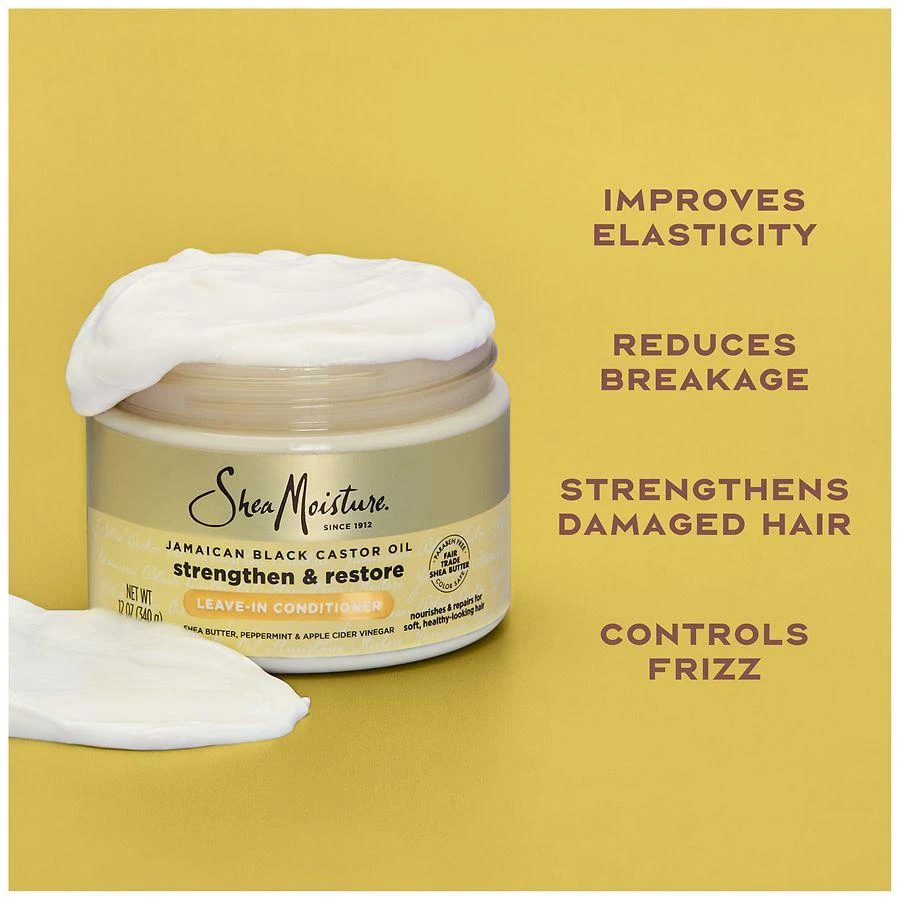商品SheaMoisture|Jamaican Black Castor Oil Strengthen & Restore Leave In Conditioner 100% Pure Jamaican Black Castor Oil,价格¥81,第3张图片详细描述