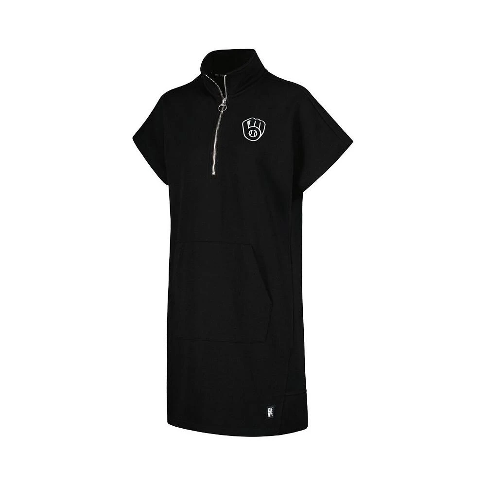 商品DKNY|Women's Black Milwaukee Brewers Emily Quarter-Zip Sneaker Dress,价格¥599,第3张图片详细描述