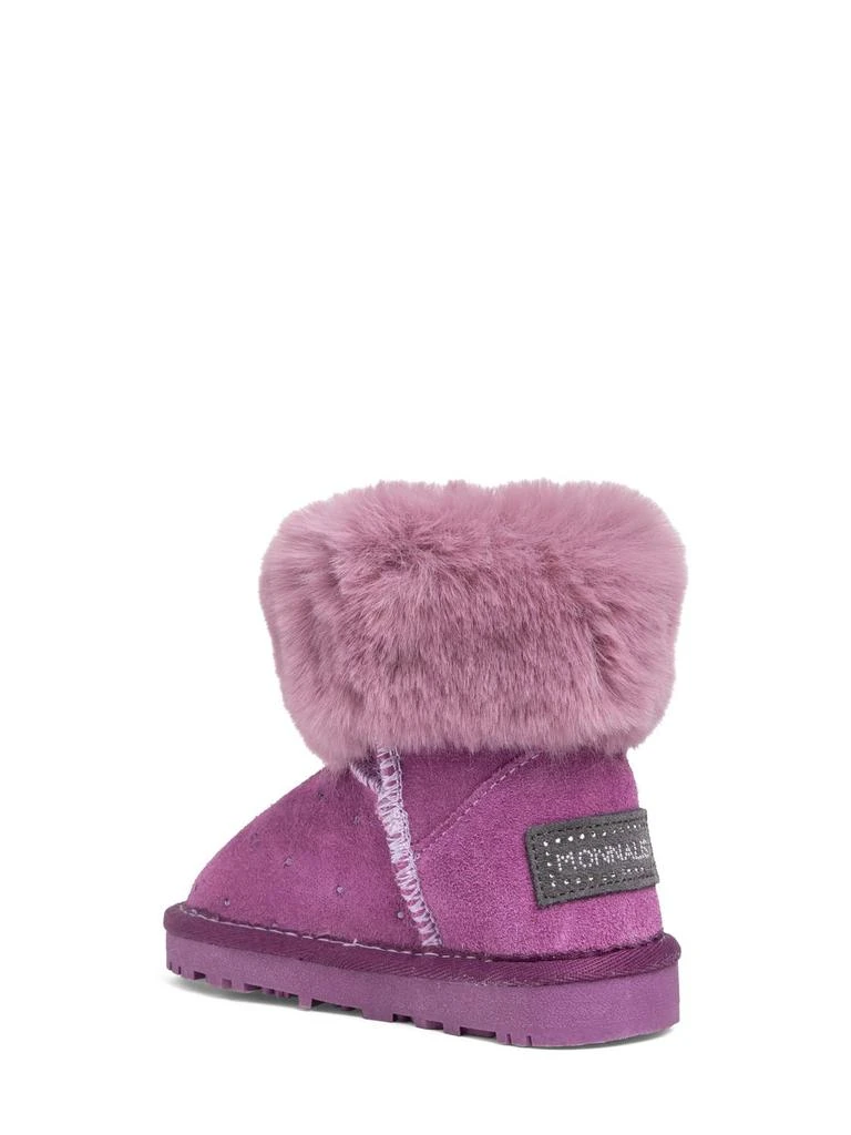 商品MONNALISA|Embellished Leather & Faux Fur Boots,价格¥1435,第2张图片详细描述