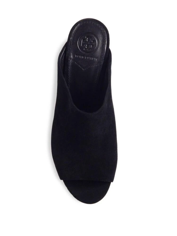 商品Tory Burch|Embroidered Suede Wedge Mules,价格¥1475,第4张图片详细描述