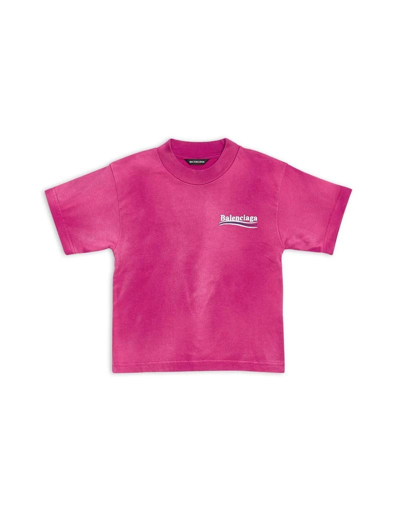 商品Balenciaga|Balenciaga Kids Political Campaign T-shirt In Fuchsia Cotton,价格¥1243,第1张图片