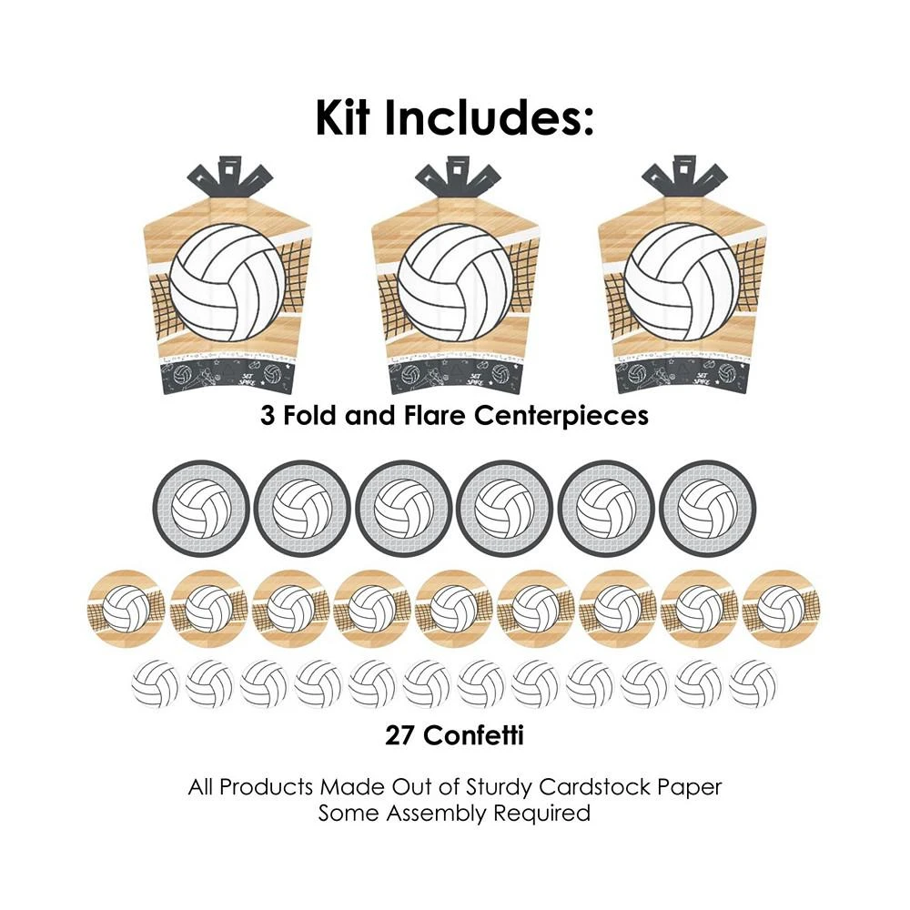商品Big Dot of Happiness|Bump, Set, Spike Volleyball Birthday Party Terrific Table Centerpiece Kit 30 Ct,价格¥119,第3张图片详细描述