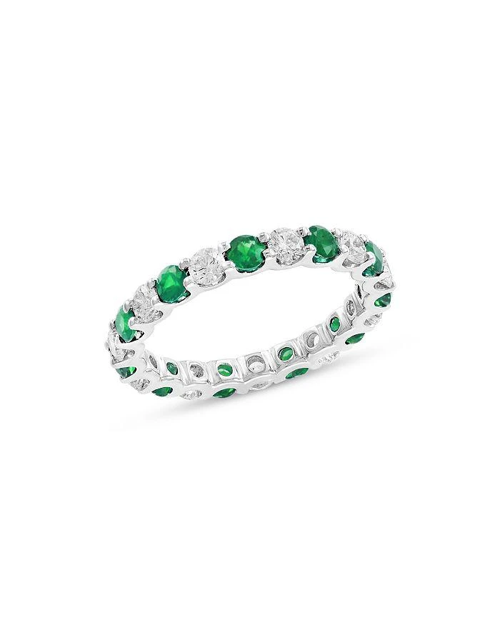 商品Bloomingdale's|Emerald & Diamond Eternity Band in 14K White Gold - Exclusive,价格¥11739,第1张图片