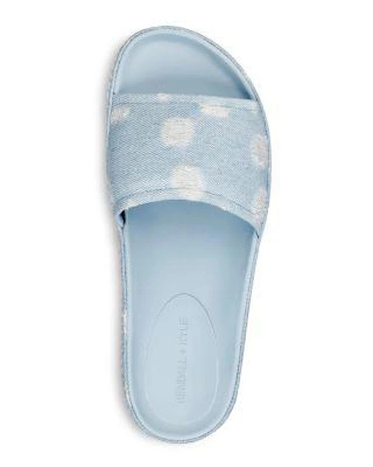 商品KENDALL & KYLIE|KENDALL and KYLIE  Isla Dot-Distressed Denim Slide Sandals - 100% Exclusive ,价格¥243,第3张图片详细描述