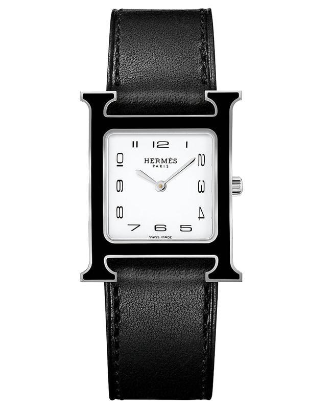 商品Hermes|Hermes H Hour 26mm Black Lacquered Case Unisex Watch 044858WW00,价格¥19526,第1张图片