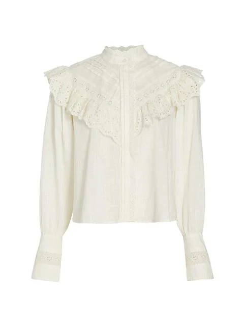 商品Free People|Hit The Road Button-Front Blouse,价格¥481,第1张图片