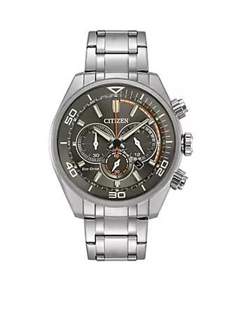 商品Citizen|Men's Eco-Drive Chronograph Titanium Stainless Steel Bracelet Watch,价格¥1976,第1张图片