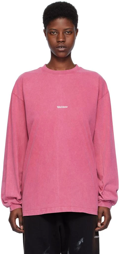 商品We11done|Pink Vintage Horror Long Sleeve T-Shirt,价格¥3683,第1张图片