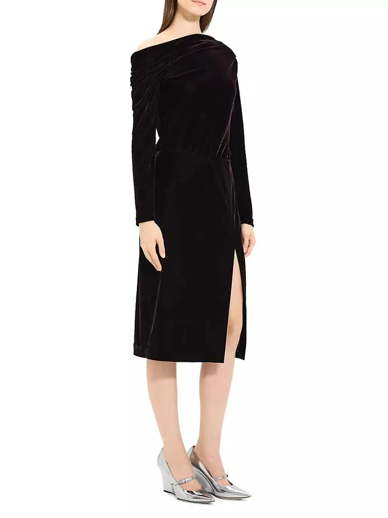 商品Theory|Off-The-Shoulder Velvet Midi-Dress,价格¥2627,第3张图片详细描述