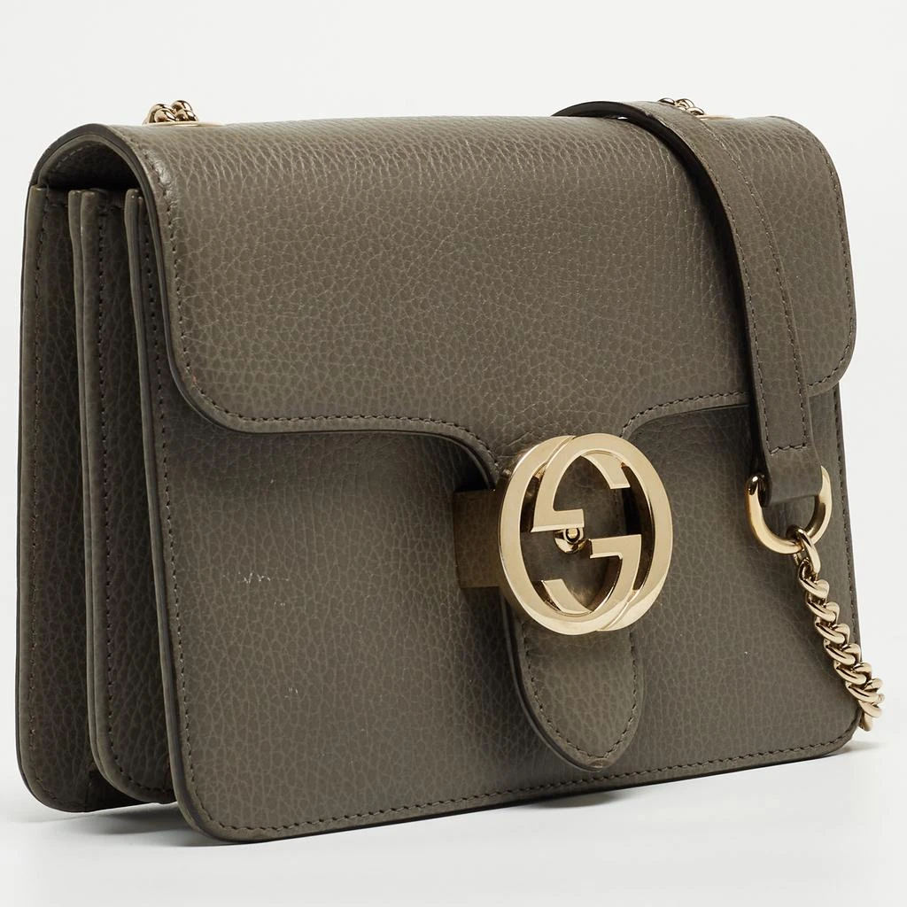 商品[二手商品] Gucci|Gucci Grey Leather Dollar Interlocking G Crossbody Bag,价格¥8373,第3张图片详细描述