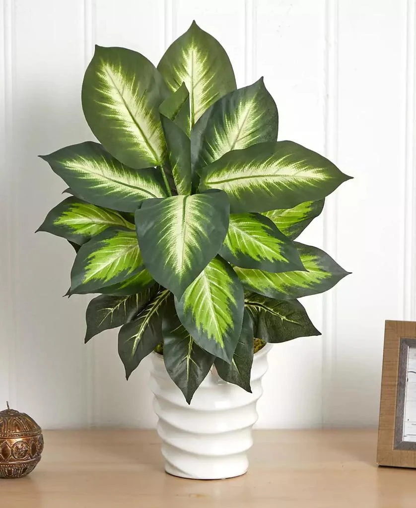 商品NEARLY NATURAL|Dieffenbachia Artificial Plant in Swirl Planter,价格¥468,第5张图片详细描述