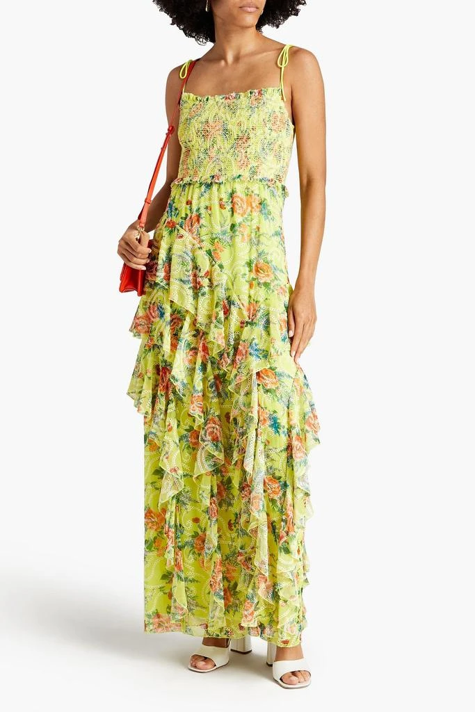 商品Alice + Olivia|Jocelyn ruffled floral-print broderie anglaise maxi dress,价格¥2005,第2张图片详细描述