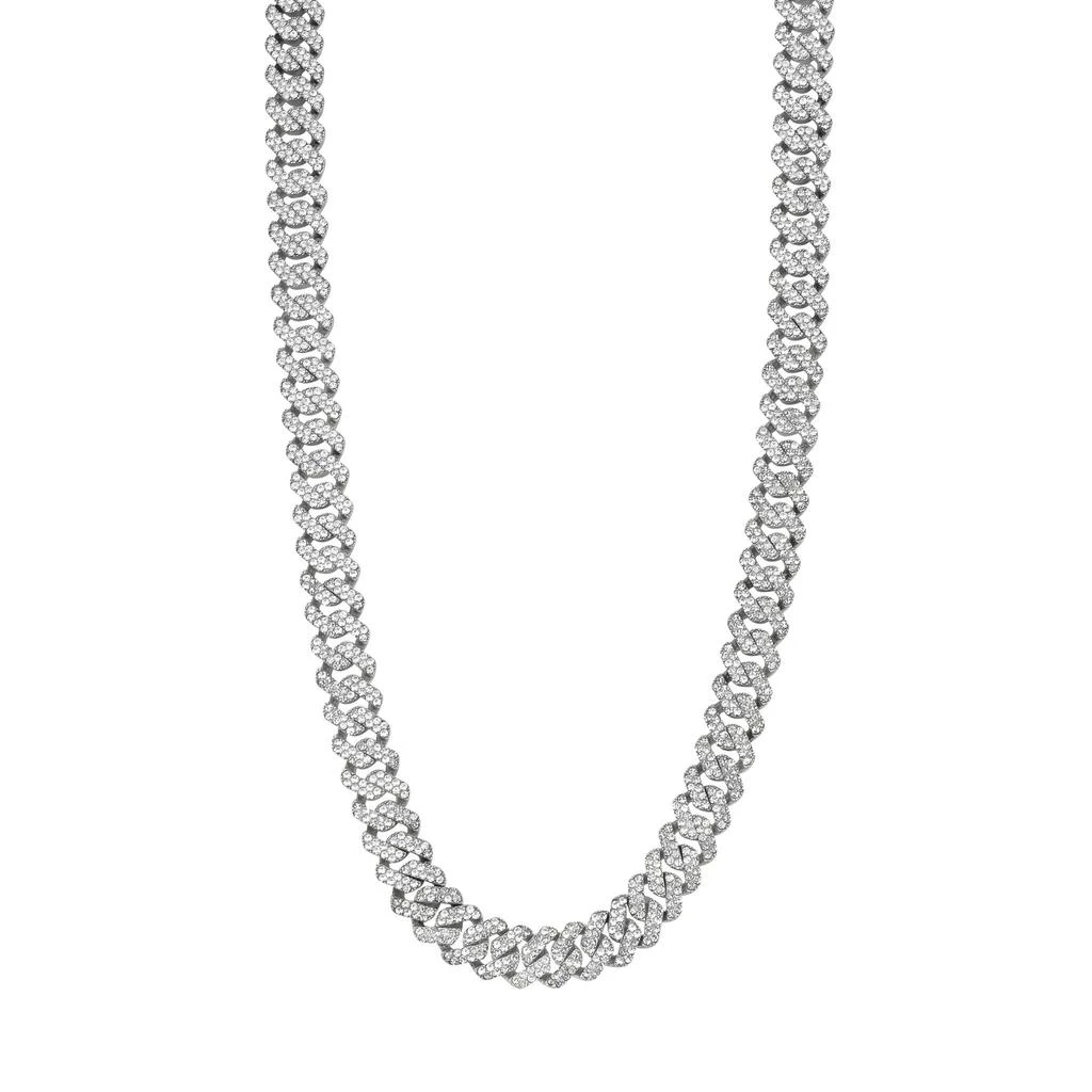 商品ADORNIA|Men's 22" 10mm Cuban Edge Chain with CZ silver,价格¥413,第1张图片