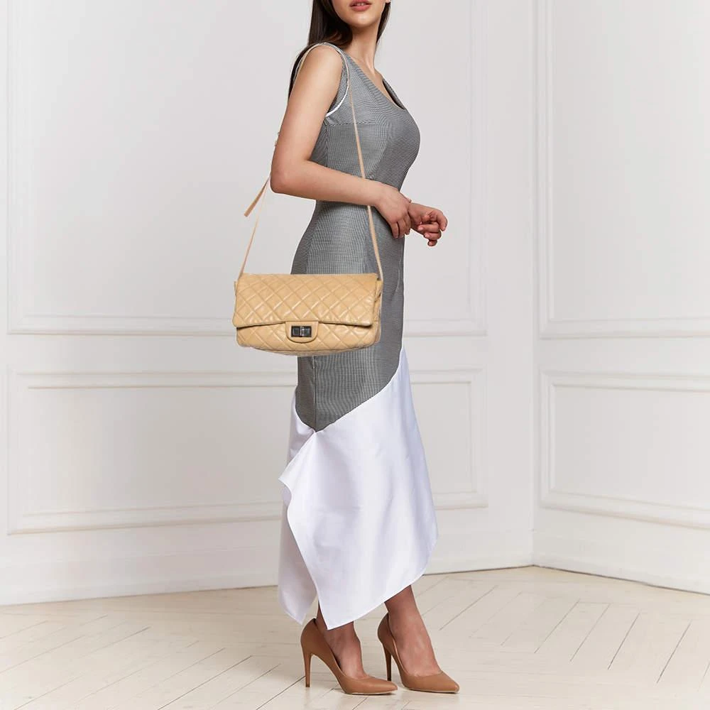 商品[二手商品] Chanel|Chanel Leather Beige Quilted Leather Flap Shoulder Bag,价格¥11634,第2张图片详细描述
