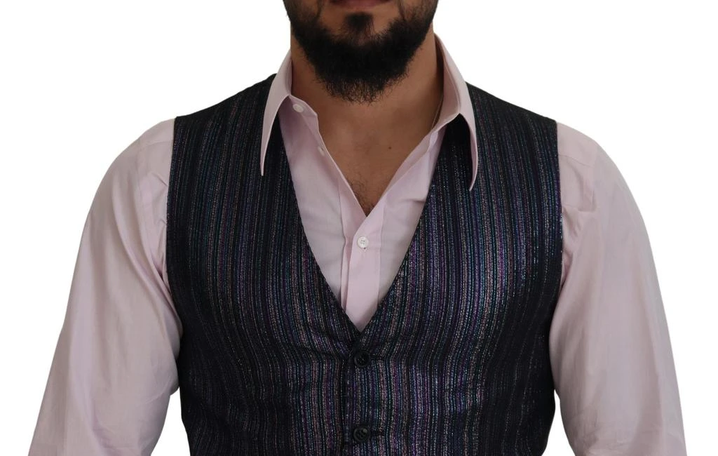 商品Dolce & Gabbana|Dolce & Gabbana Multicolor Polyester Waistcoat Dress Formal Vest,价格¥3702,第4张图片详细描述