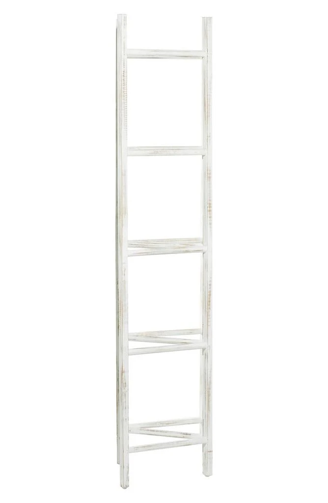 商品GINGER BIRCH STUDIO|White Wood 15 Rack Ladder with 3 Panels,价格¥1397,第2张图片详细描述