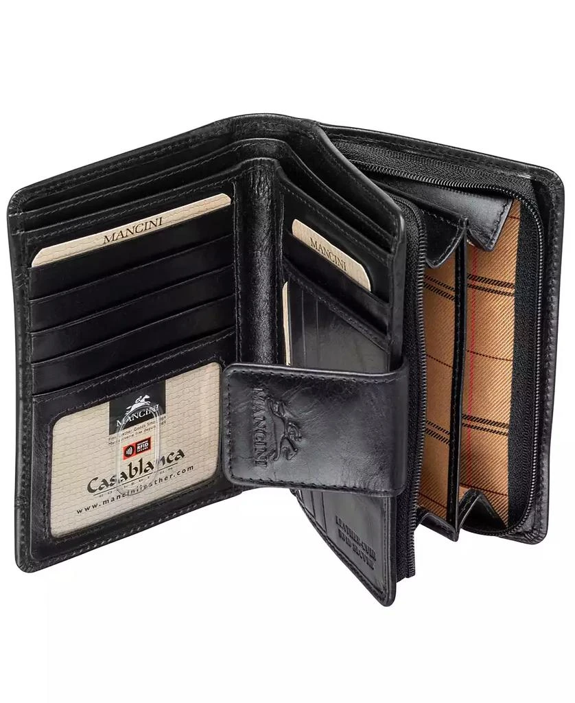 商品Mancini Leather Goods|Men's Casablanca Collection Medium Clutch Wallet,价格¥395,第4张图片详细描述