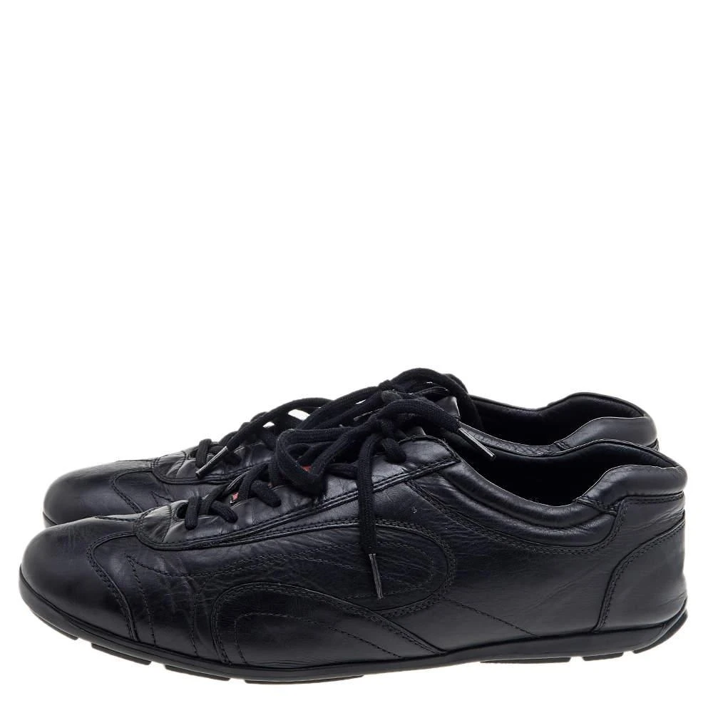 商品[二手商品] Prada|Prada Sport Black Leather Low Top Sneakers Size 43.5,价格¥3065,第4张图片详细描述