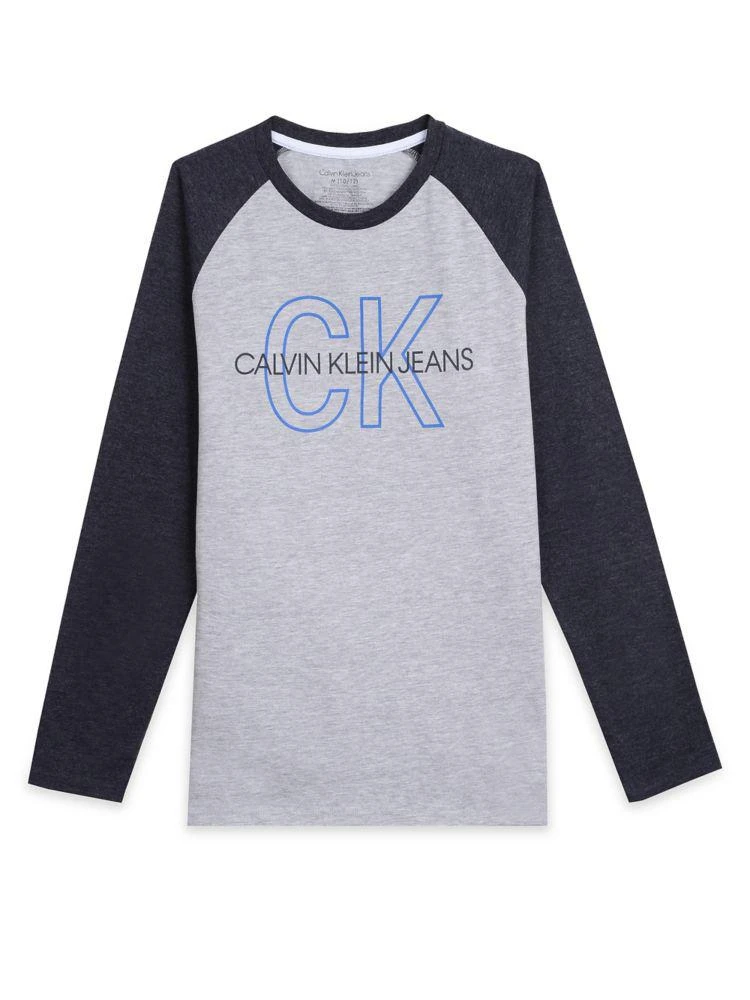 商品Calvin Klein|Boy's Long-Sleeve Raglan Tee,价格¥54,第1张图片