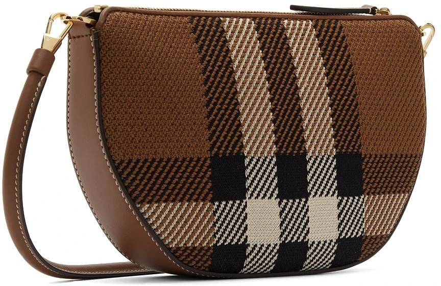 商品Burberry|Brown Knit Olympia Check Shoulder Bag,价格¥7894,第3张图片详细描述