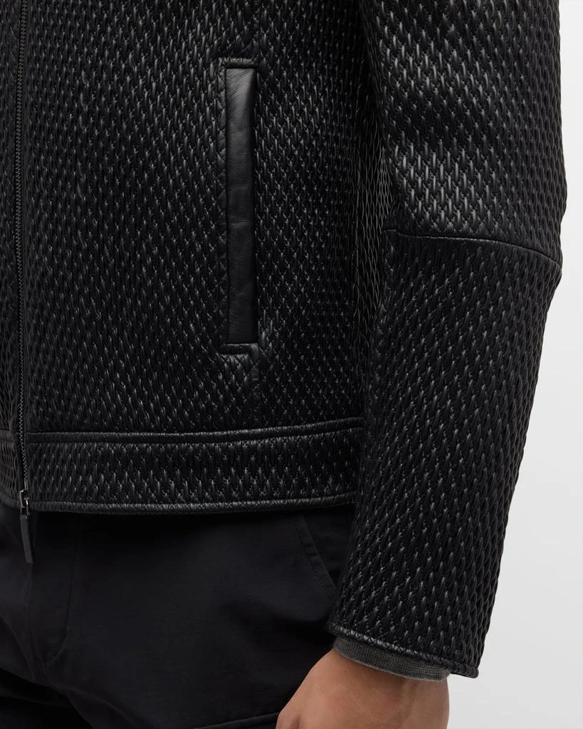 Men's Textured Leather Jacket 商品