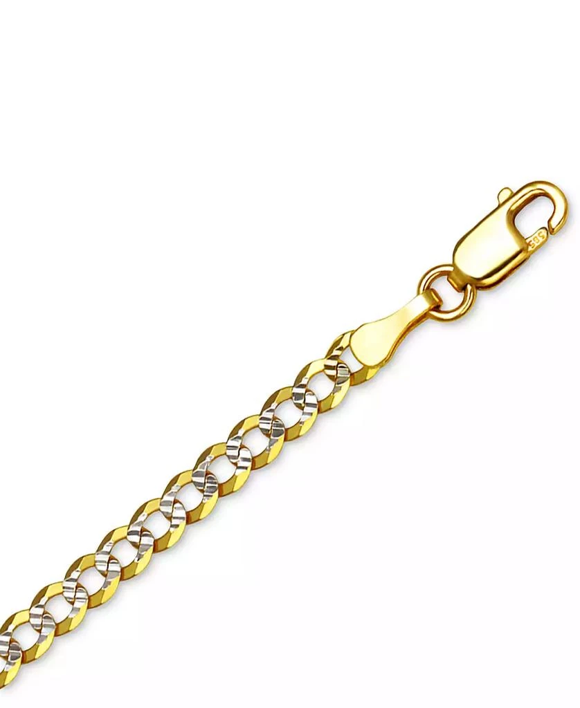 商品Italian Gold|26" Two-Tone Open Curb Link Chain Necklace (3-1/6mm) in Solid 14k Gold & White Gold,价格¥6492,第4张图片详细描述