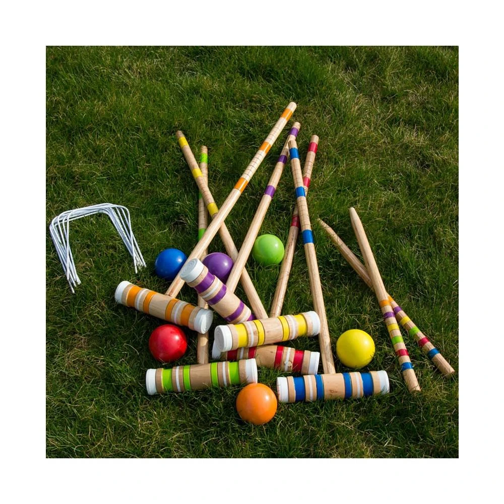 商品Trademark Global|Hey Play Croquet Set - Wooden Outdoor Deluxe Sports Set With Carrying Case - Fun Vintage Backyard Lawn Recreation Game For Kids Or Adults, 6 Players,价格¥603,第1张图片