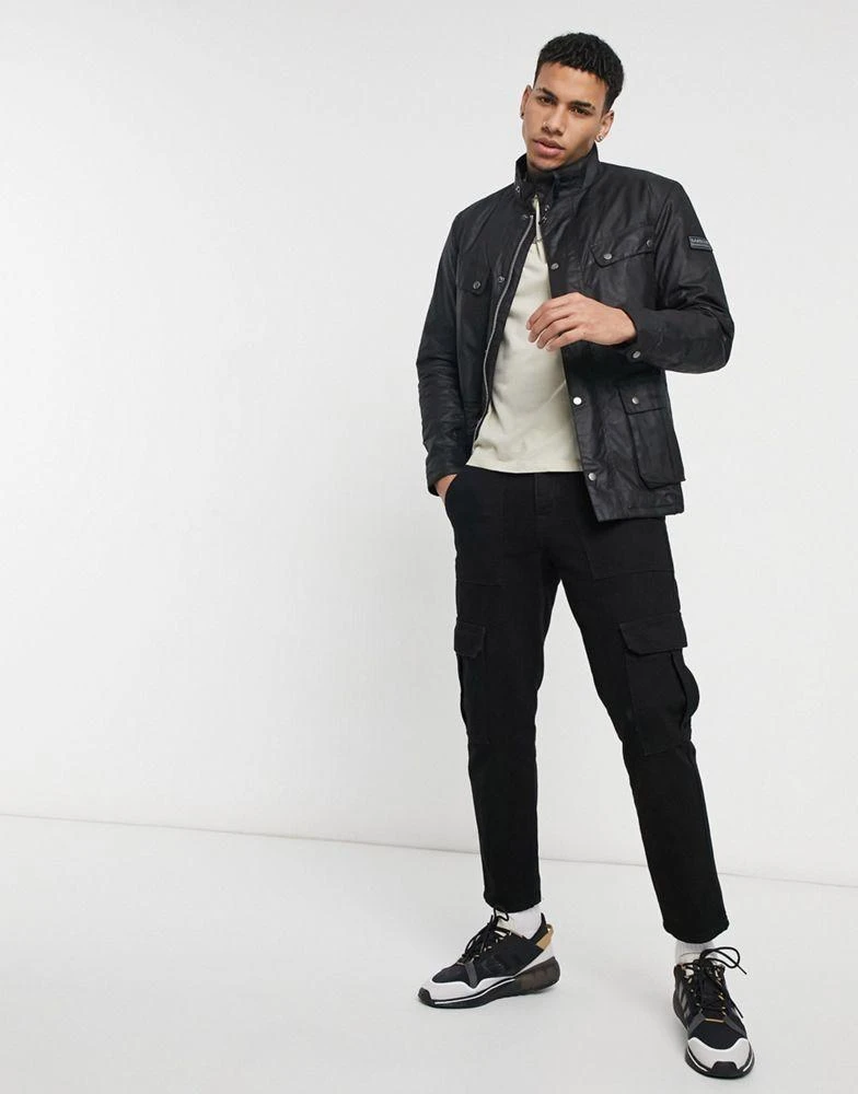 商品Barbour|Barbour International slim fit Duke wax jacket in black,价格¥1862,第4张图片详细描述