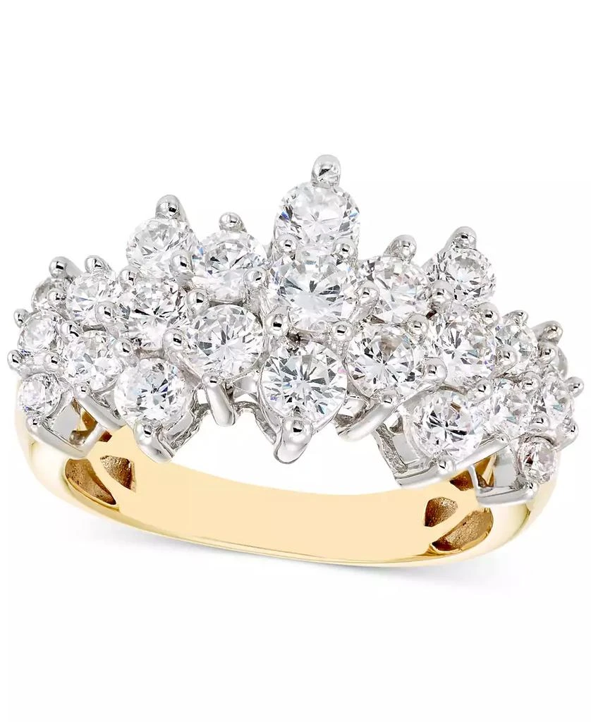 商品Macy's|Diamond Horizontal Cluster Ring (2 ct. t.w.) in 14k Gold,价格¥17049,第1张图片