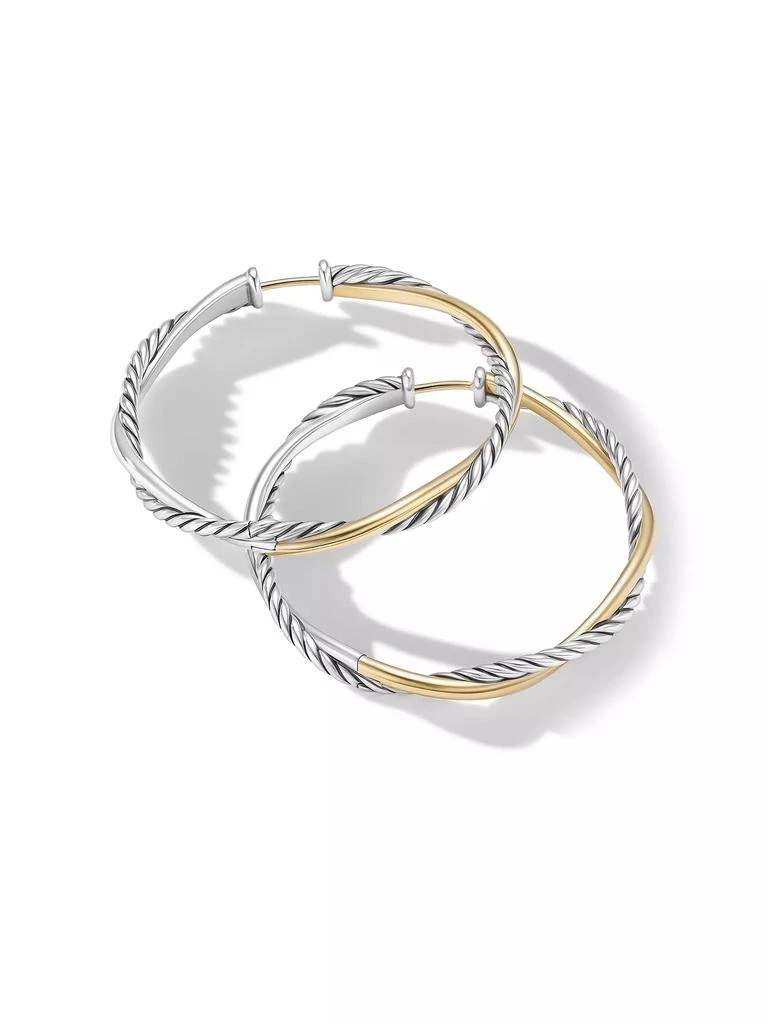 商品David Yurman|Infinity Hoop Earrings in Sterling Silver with 14K Yellow Gold, 42MM,价格¥7462,第2张图片详细描述