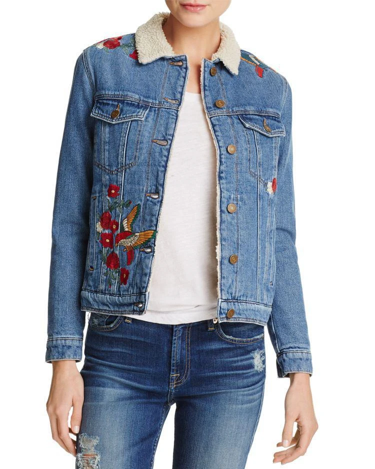 商品Mavi Jeans|Katy Embroidered Denim Trucker Jacket,价格¥582,第1张图片