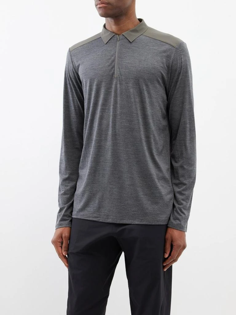 商品Veilance|Frame merino-blend long-sleeved polo shirt,价格¥1155,第1张图片