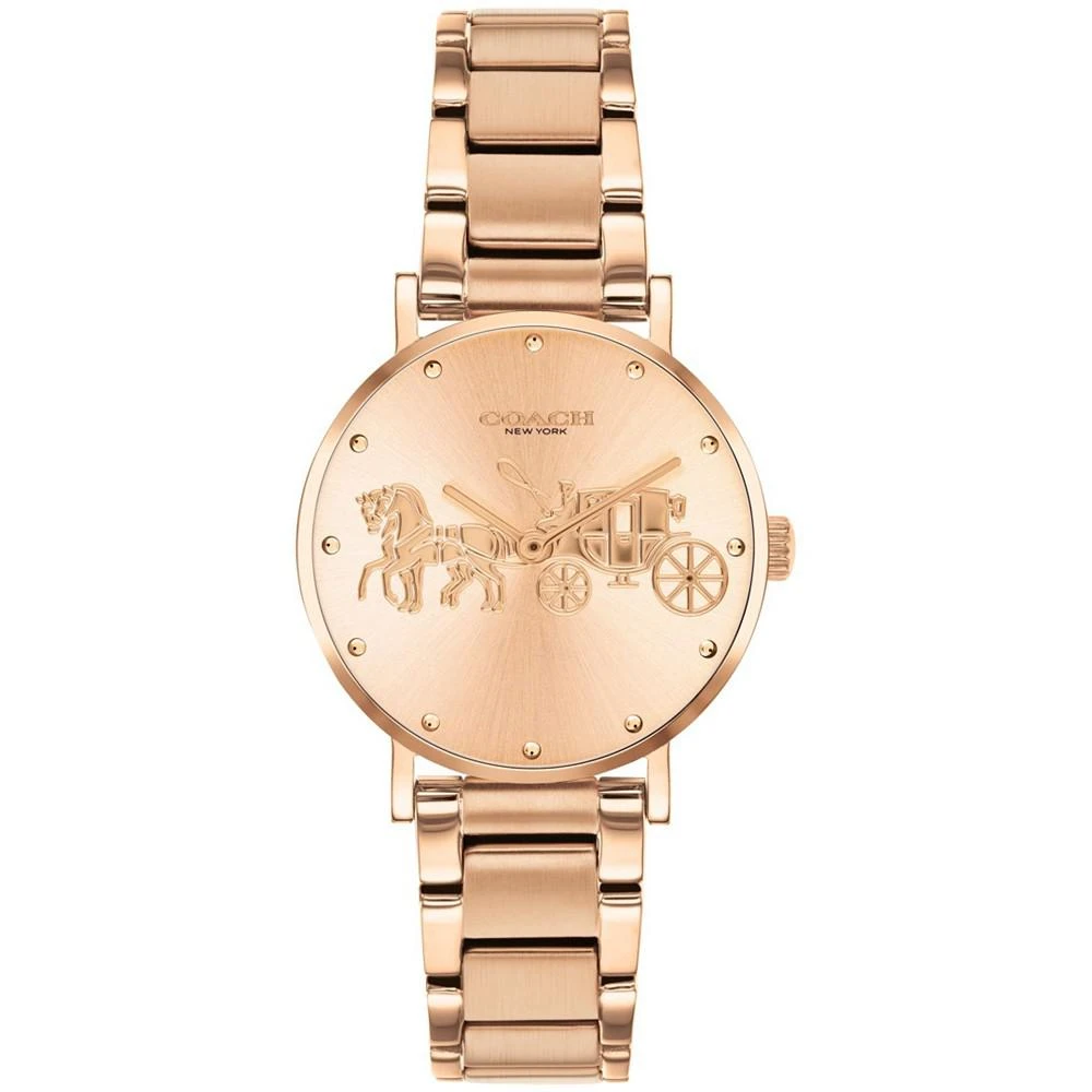 商品Coach|Women's Perry Rose Gold-Tone Bracelet Watch,价格¥585,第1张图片