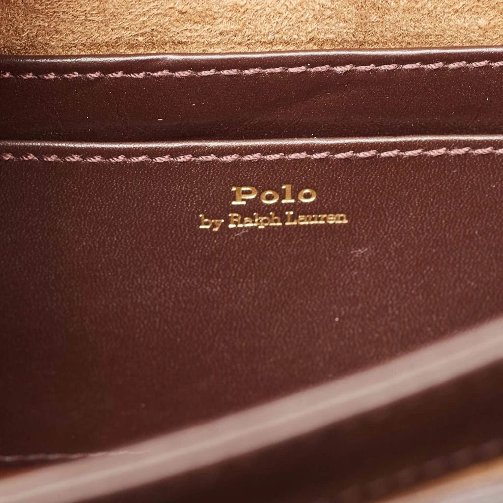 Polo Ralph Lauren Brown Croc Embossed Leather Saddle Crossbody Bag 商品