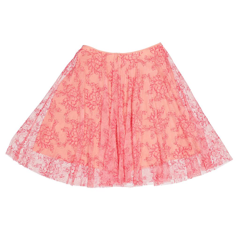 Burberry Girls Mini Wilton Lace Skirt in Pale Apricot/Coral, Size 10Y商品第2张图片规格展示