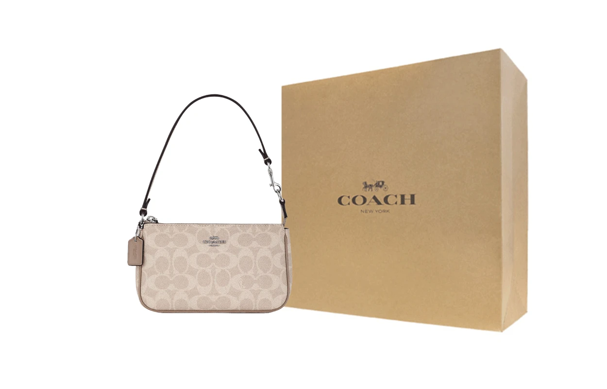 商品[国内直发] Coach|蔻驰 Nolita 19 微标Logo拉链开合 pvc 麻将包手提单肩包 小号 女款 杏色,价格¥1103,第8张图片详细描述