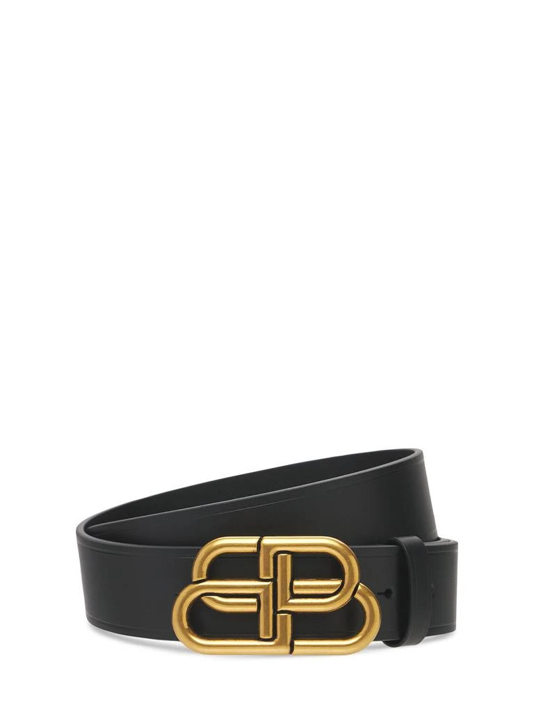 商品Balenciaga|3.5cm Bb Buckle Leather Belt,价格¥3773,第1张图片