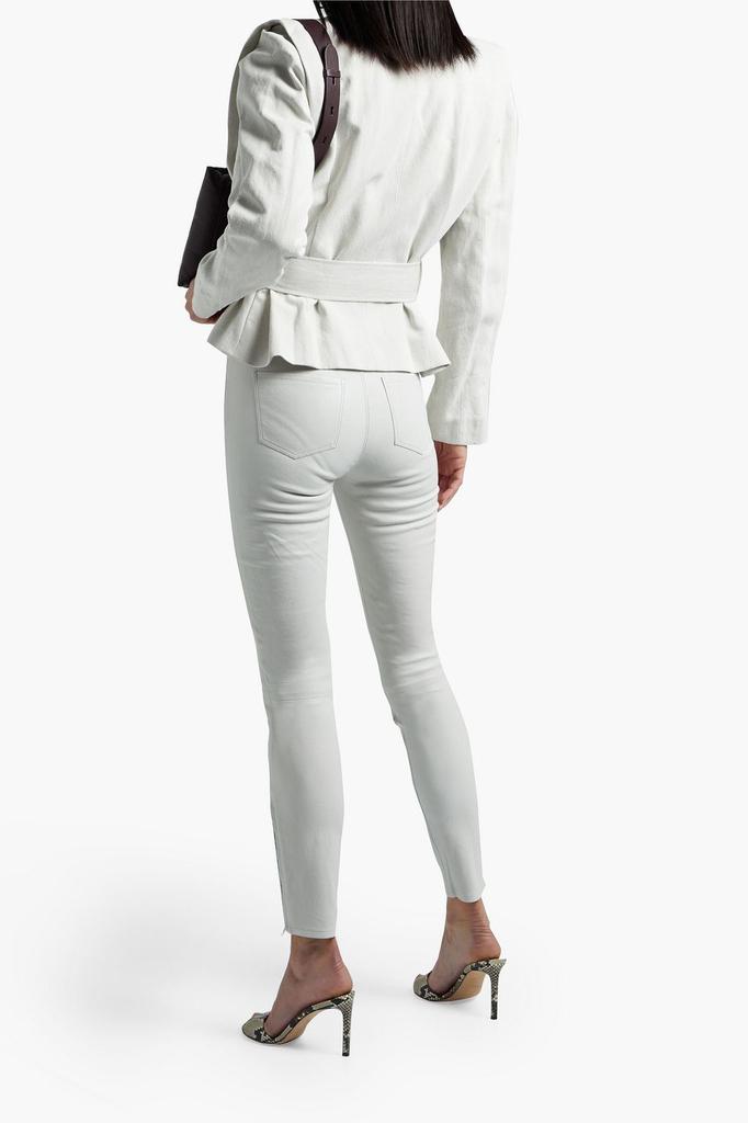 Polka belted cotton and linen-blend twill jacket商品第3张图片规格展示