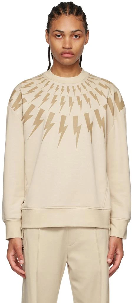 商品Neil Barrett|Beige Cotton Sweatshirt,价格¥728,第1张图片