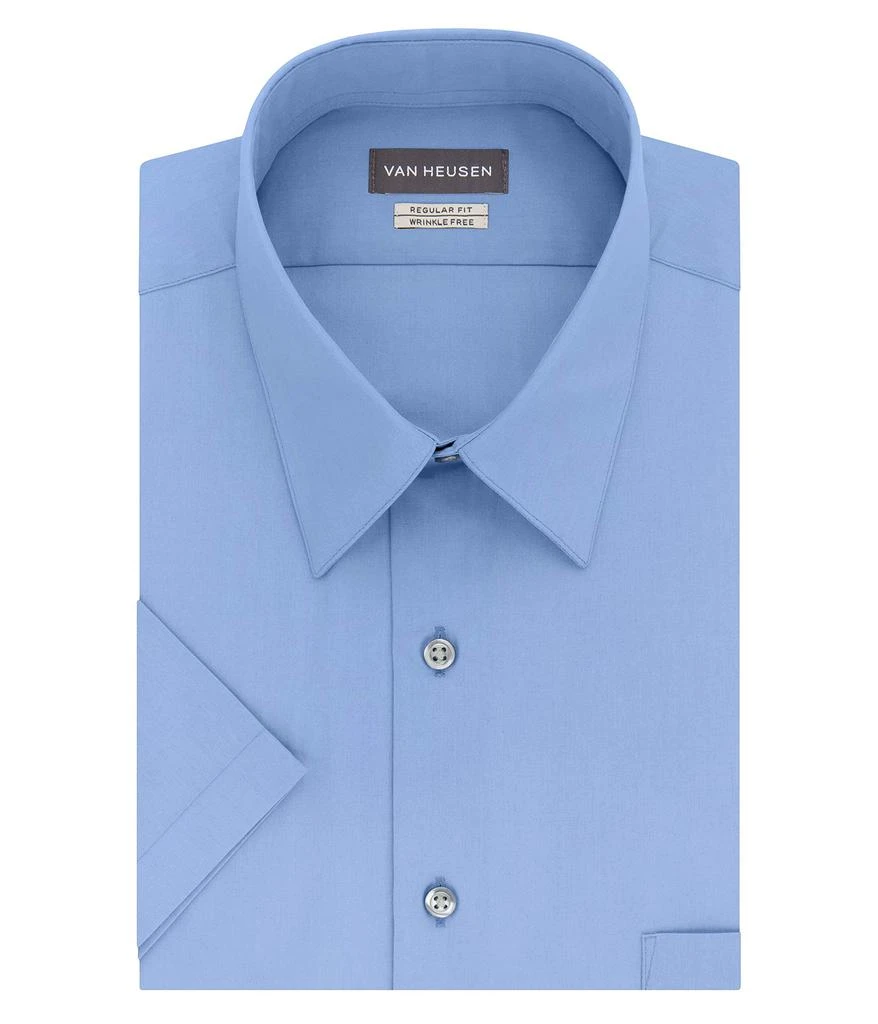 商品Van Heusen|Men's Short Sleeve Dress Shirt Regular Fit Poplin Solid,价格¥155,第1张图片